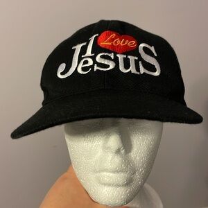 City Hunter I Love Jesus Black Embroidered Baseball Hat Cap OS
